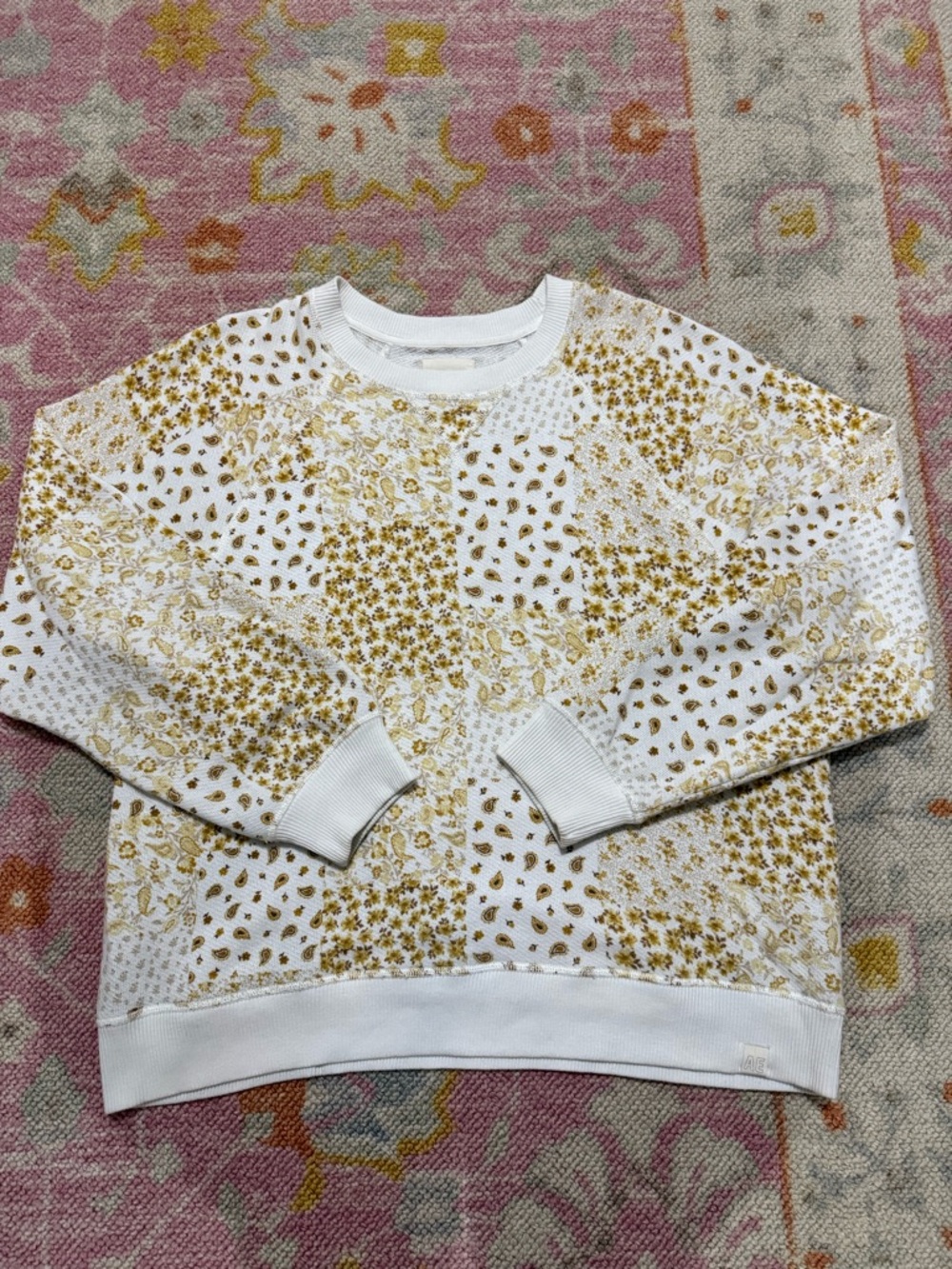 American Eagle Bandana Patchwork Crewneck